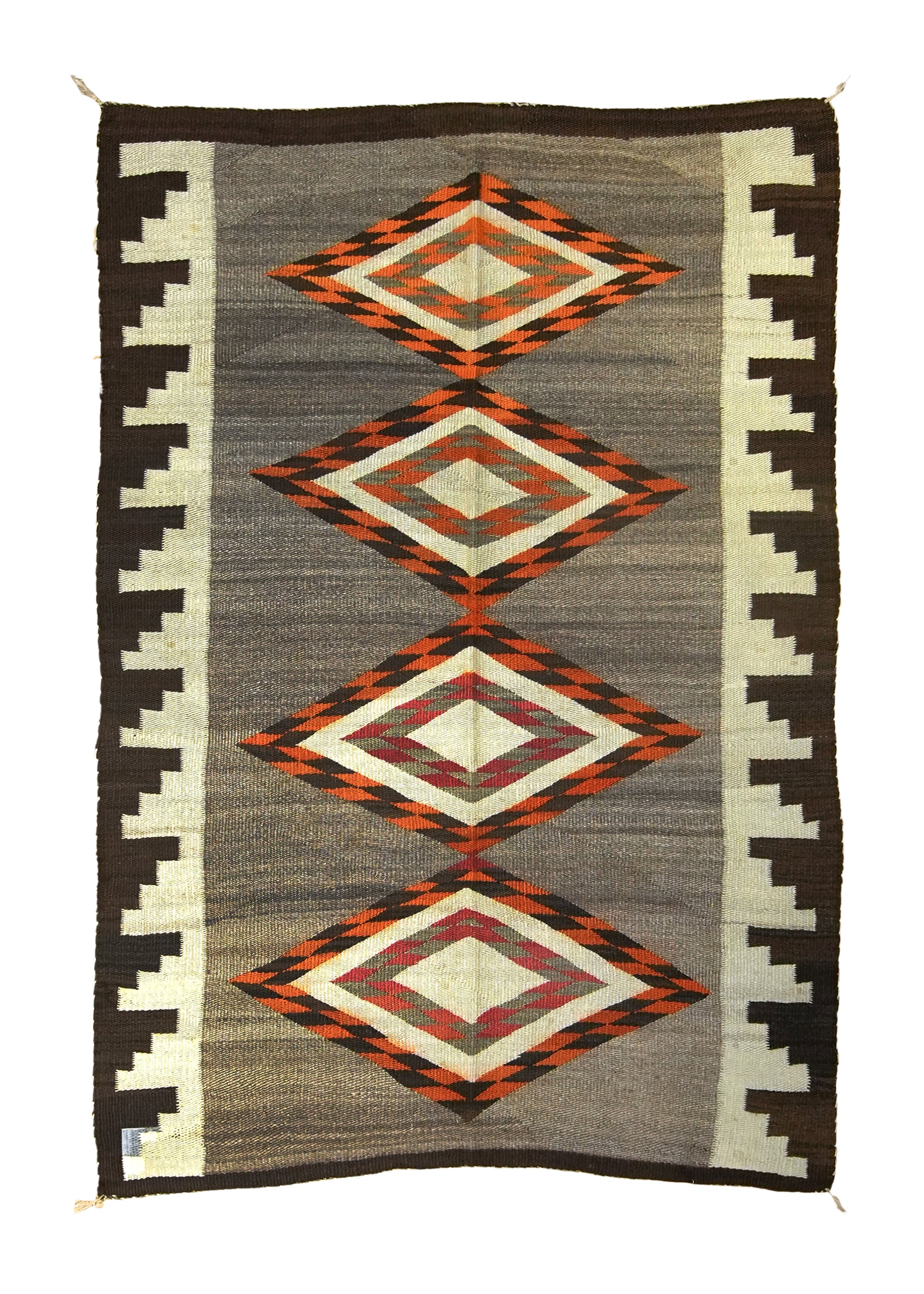 Native American Rug Navajo Handmade Area Tribal Antique 3'7