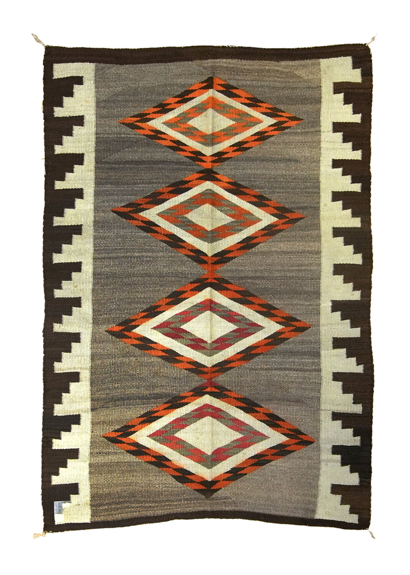 Native American Rug Navajo Handmade Area Tribal Antique 3'7