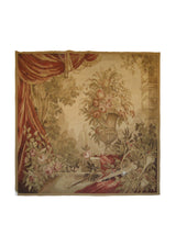 A19576 Oriental Rug Chinese Handmade Square Traditional 4'12'' x 5'0'' -5x5- Whites Beige Yellow Gold Red Tapestry Abousson Design