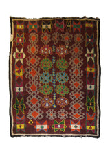 A19607 Oriental Rug Tunisian Handmade Area Tribal 6'4'' x 9'0'' -6x9- Red Multi-color Kilim Geometric Design