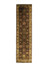 A19717 Oriental Rug Indian Handmade Runner Transitional 2'7'' x 9'9'' -3x10- Purple Whites Beige Tea Washed Design
