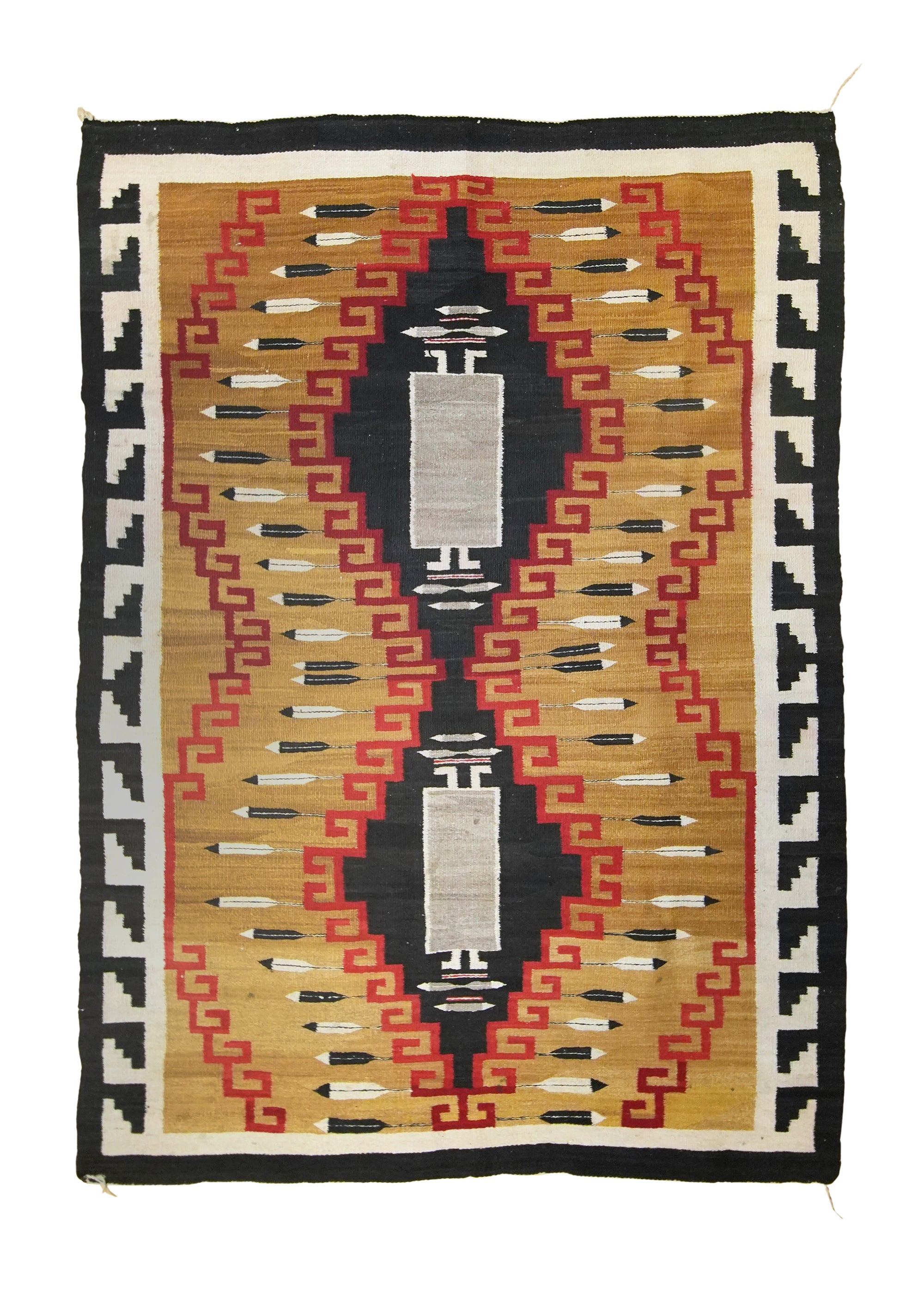 Native American Rug Navajo Handmade Area Tribal Antique 4'8