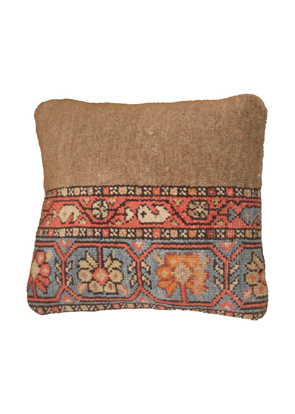 A20145 Persian Rug Malayer Handmade Pillow Antique 1'3'' x 1'4'' -1x1- Red Whites Beige Blue Geometric Design