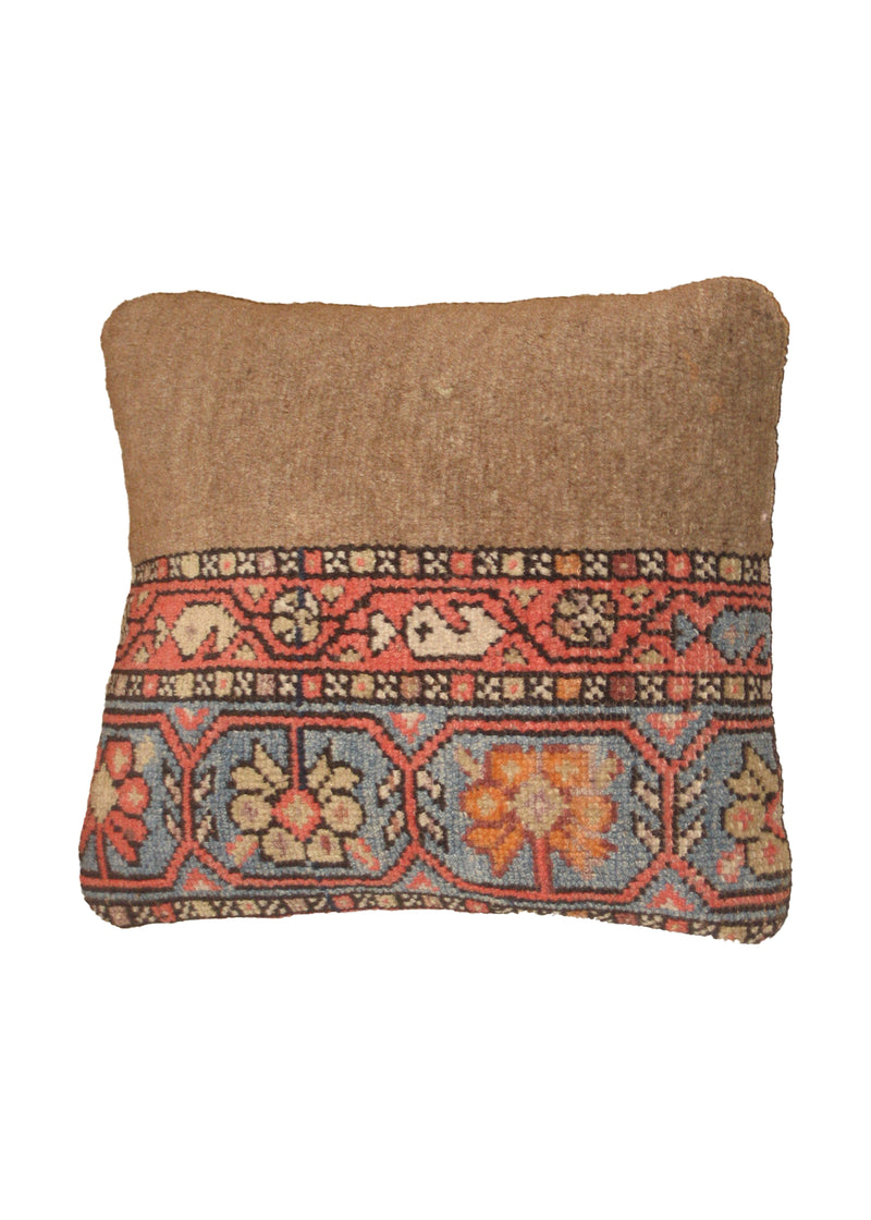 A20145 Persian Rug Malayer Handmade Pillow Antique 1'3'' x 1'4'' -1x1- Red Whites Beige Blue Geometric Design