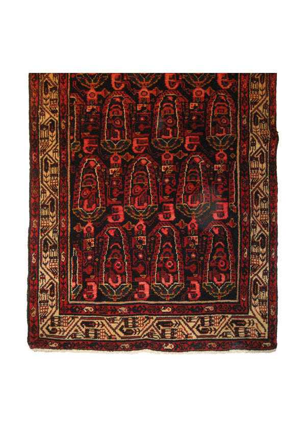 A20162 Persian Rug Malayer Handmade Runner Tribal 3'9'' x 15'1'' -4x15- Blue Red Paisley Boteh Design
