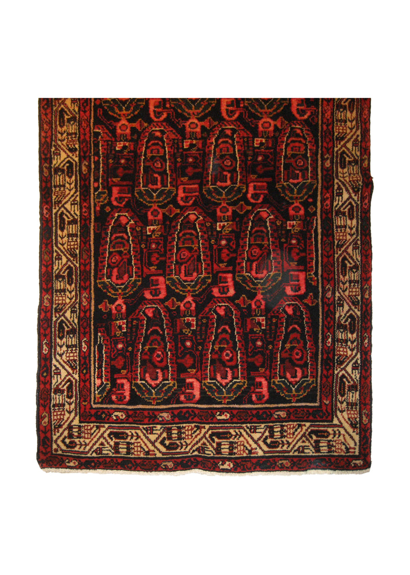 A20162 Persian Rug Malayer Handmade Runner Tribal 3'9'' x 15'1'' -4x15- Blue Red Paisley Boteh Design