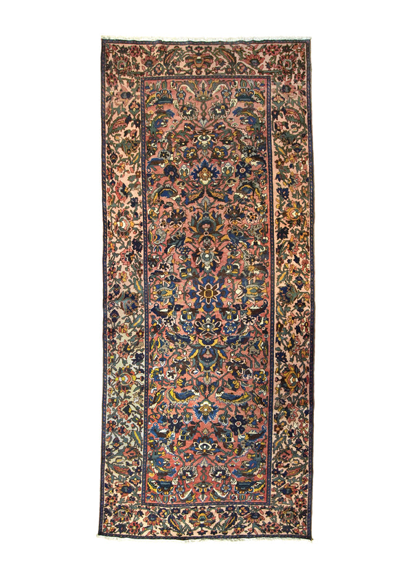 A20170 Persian Rug Bakhtiari Handmade Runner Tribal Vintage 5'4'' x 12'8'' -5x13- Red Green Floral Design
