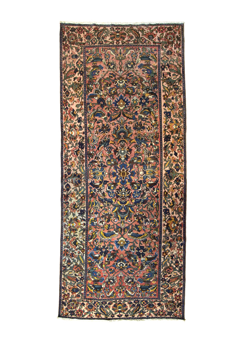 A20170 Persian Rug Bakhtiari Handmade Runner Tribal Vintage 5'4'' x 12'8'' -5x13- Red Green Floral Design