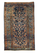 A20461 Persian Rug Kurdistan Handmade Area Tribal Antique 4'8'' x 6'6'' -5x7- Blue Red Geometric Design