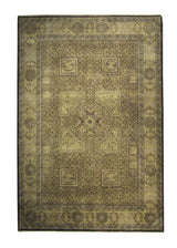 A20485 Oriental Rug Indian Handmade Area Transitional 6'1'' x 8'11'' -6x9- Brown Yellow Gold Tea Washed Design