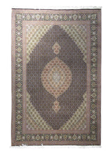 A20542 Persian Rug Tabriz Handmade Area Traditional 6'7'' x 10'0'' -7x10- Blue Pink Mahi Fish Floral Design