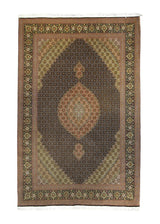 A20542 Persian Rug Tabriz Handmade Area Traditional 6'7'' x 10'0'' -7x10- Blue Pink Mahi Fish Floral Design.jpg