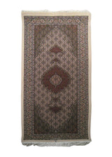 A20634 Persian Rug Tabriz Handmade Runner Traditional 2'1'' x 5'6'' -2x6- Whites Beige Green Red Mahi Fish Floral Design