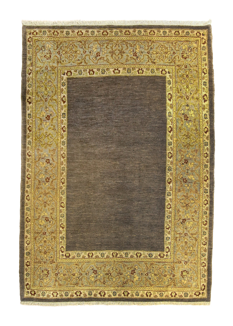 A20658 Persian Rug Mahal Handmade Area Tribal 5'7'' x 7'10'' -6x8- Gray Yellow Gold Open Design.jpg