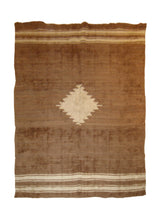 A20704 Native American Rug Navajo Handmade Area Tribal 4'0'' x 5'4'' -4x5- Brown Whites Beige Geometric Design