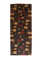 A20850 Oriental Rug Indian Handmade Runner Modern 3'2'' x 9'9'' -3x10- Brown Red Yellow Gold Geometric Abstract Design