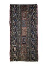 A20902 Persian Rug Serapi Handmade Area Tribal Antique 1'11'' x 3'9'' -2x4- Red Blue Geometric Design
