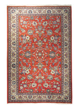 A21547 Persian Rug Sarouk Handmade Area Traditional 6'6'' x 9'7'' -7x10- Red Floral Design