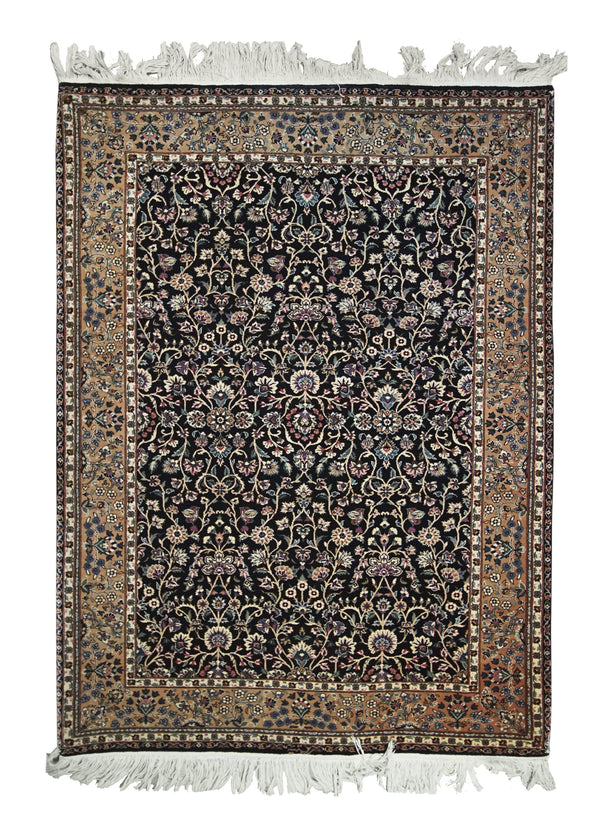 A21575 Oriental Rug Pakistani Handmade Area Traditional 4'2'' x 5'6'' -4x6- Blue Orange Floral Design