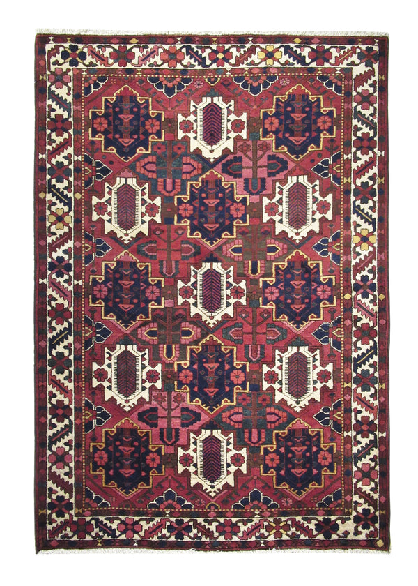 A21902 Persian Rug Bakhtiari Handmade Area Tribal 4'7'' x 6'7'' -5x7- Red Garden Design