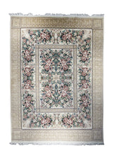 A21922 Oriental Rug Chinese Handmade Area Traditional 8'12'' x 12'3'' -9x12- Whites Beige Green Pink Floral Design