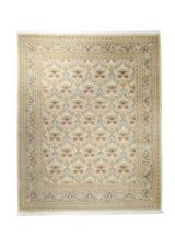 A21923 Oriental Rug Pakistani Handmade Area Transitional 8'1'' x 10'0'' -8x10- Whites Beige Green Floral Design