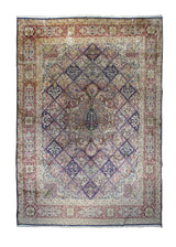 A22249 Persian Rug Kerman Handmade Area Traditional 9'9'' x 14'0'' -10x14- Multi-color Red Whites Beige Garden Design