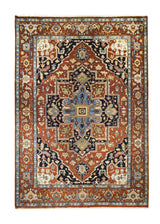 A22253 Oriental Rug Indian Handmade Area Transitional Tribal 9'12'' x 14'0'' -10x14- Red Blue Heriz Geometric Design
