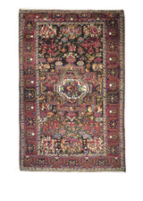 A22791 Persian Rug Bakhtiari Handmade Area Tribal Antique 4'8'' x 6'10'' -5x7- Red Green Floral Design