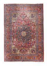 A22882 Persian Rug Mashhad Handmade Area Traditional 11'1'' x 16'1'' -11x16- Red Blue Floral Design