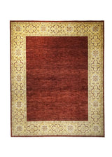 A22924 Oriental Rug Pakistani Handmade Area Transitional 8'3'' x 10'2'' -8x10- Red Yellow Gold Antique Washed Oushak Plain Design
