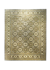 A22966 Oriental Rug Pakistani Handmade Area Transitional 12'0'' x 14'5'' -12x14- Gray Whites Beige Yellow Gold Antique Washed Oushak Floral Design