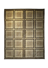 A22983 Oriental Rug Pakistani Handmade Area Transitional 8'10'' x 10'8'' -9x11- Whites Beige Brown Gabbeh Checkered Design