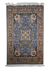 A23132 Persian Rug Tabriz Handmade Area Traditional 3'4'' x 5'1'' -3x5- Blue Red Naghsh Floral Design