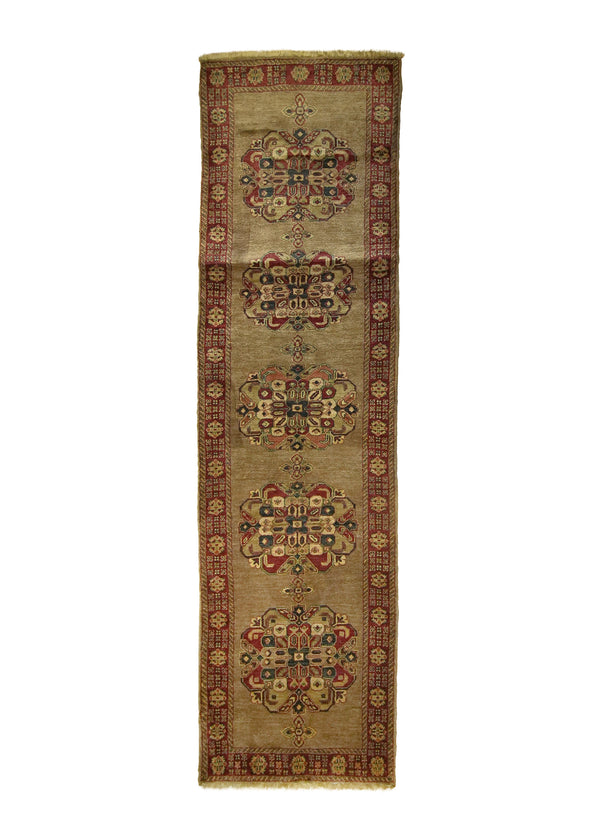 A23281 Persian Rug Bijar Handmade Runner Traditional 2'7'' x 9'4'' -3x9- Brown Red Geometric Design.jpg
