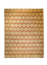 A23386 Oriental Rug Pakistani Handmade Area Transitional 8'3'' x 10'4'' -8x10- Red Whites Beige Antique Washed Oushak Geometric Design