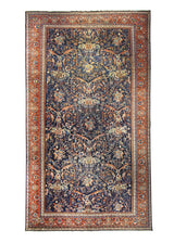 A23454 Persian Rug Mahal Handmade Area Tribal Antique 12'10'' x 22'0'' -13x22- Blue Red Mostofi Design