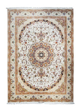 A23478 Persian Rug Tabriz Handmade Area Traditional 8'3'' x 11'7'' -8x12- Whites Beige Pink Naghsh Floral Design