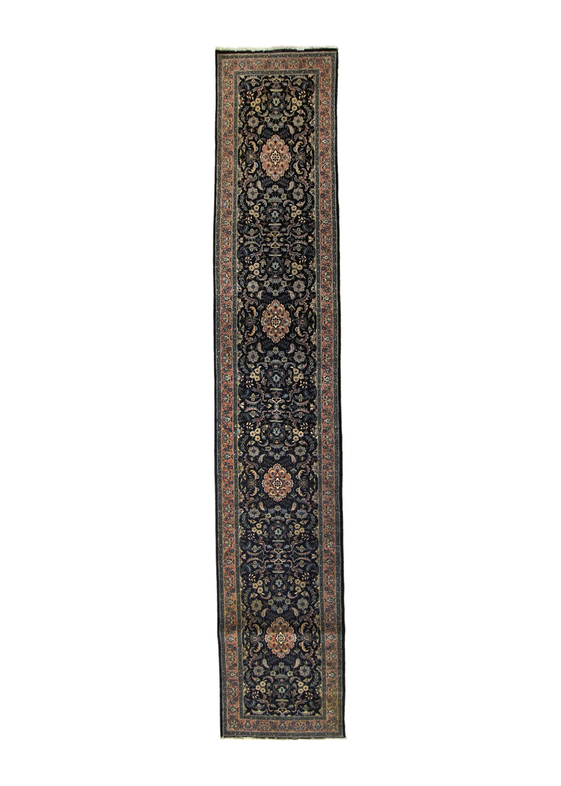 A23547 Oriental Rug Pakistani Handmade Runner Traditional 2'5'' x 13'6'' -2x14- Blue Pink Floral Design.jpg