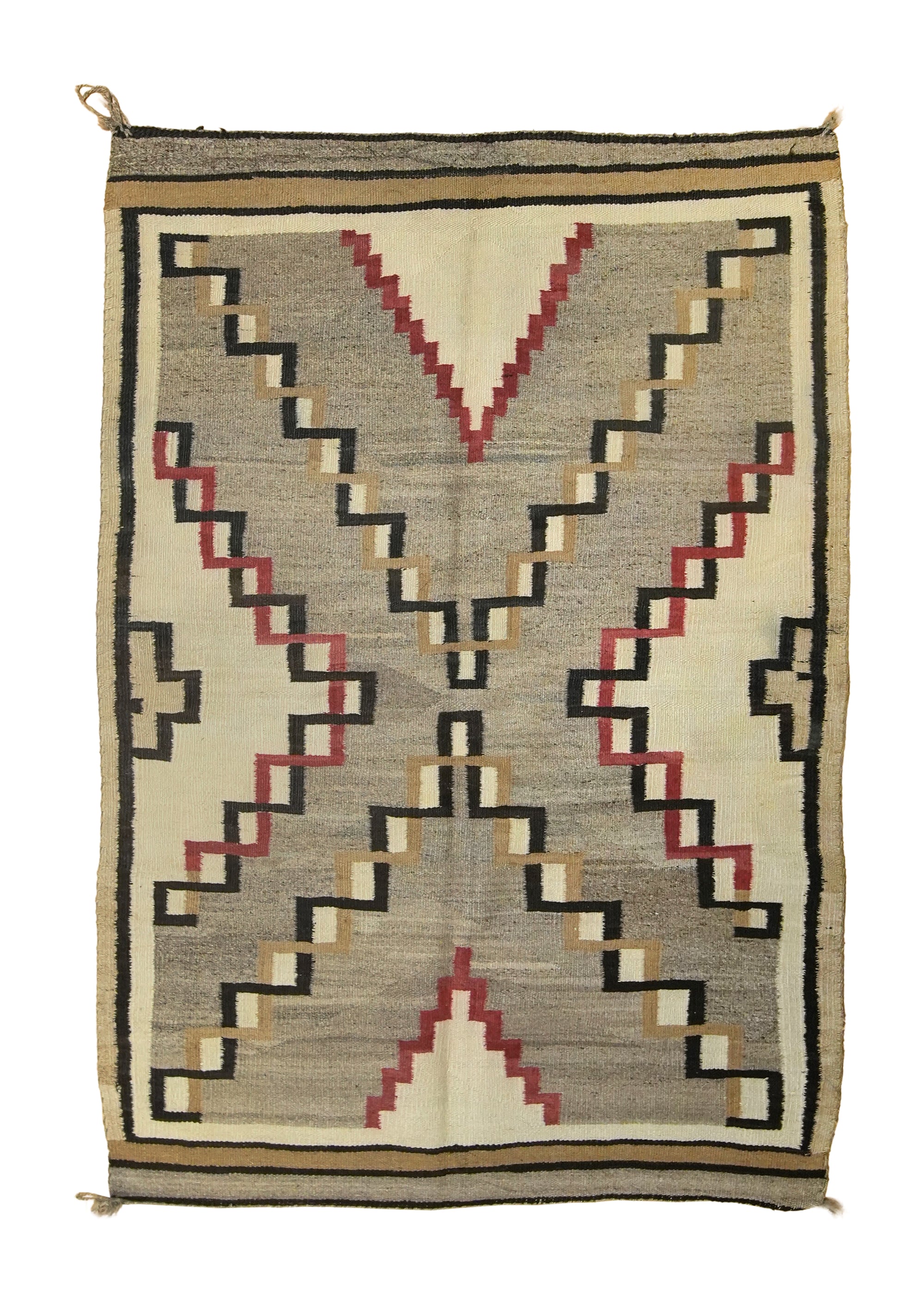Native American Rug Navajo Handmade Area Tribal Antique 3'8