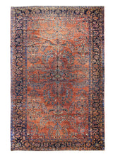 A23733 Persian Rug Lilihan Handmade Area Traditional Antique 11'0'' x 16'11'' -11x17- Red Blue Floral Design