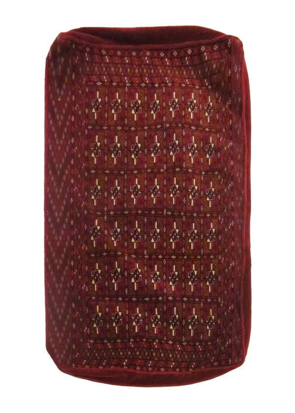 A23811 Persian Rug Turkmen Handmade Pillow Tribal 2'4'' x 3'6'' -2x4- Red Elephant Foot Bokhara Design
