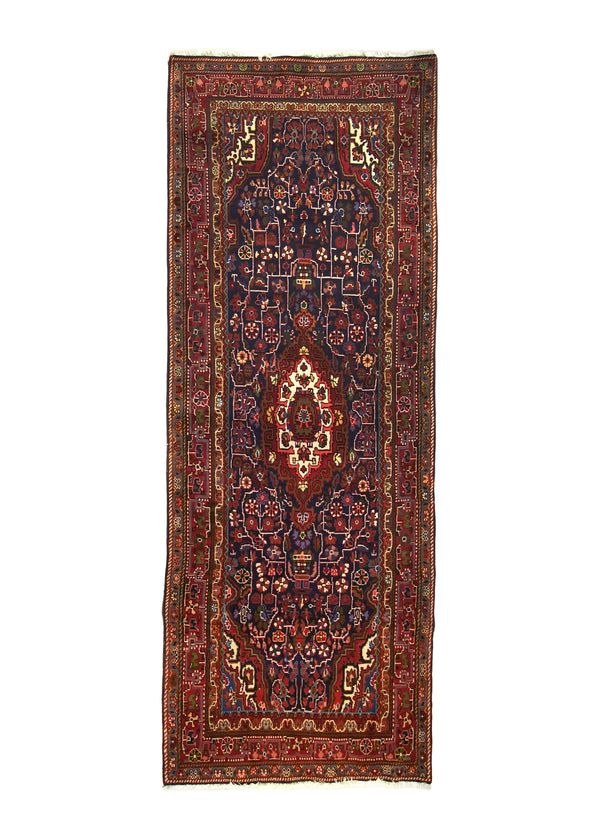 A23816 Persian Rug Josan Handmade Runner Traditional 4'5'' x 11'9'' -4x12- Blue Red Floral Design.jpg