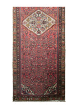 A23860 Persian Rug Hossein Abad Handmade Runner Tribal 3'0'' x 4'5'' -3x4- Red Geometric Herati Design
