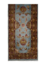 A23862 Persian Rug Mahal Handmade Runner Tribal 2'11'' x 6'9'' -3x7- Blue Brown Floral Design