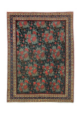 A23883 Persian Rug Azerbaijan Handmade Area Tribal 5'7'' x 7'7'' -6x8- Blue Red Floral Design.jpg