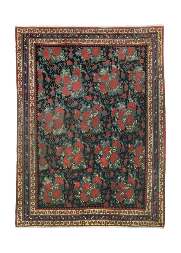 A23883 Persian Rug Azerbaijan Handmade Area Tribal 5'7'' x 7'7'' -6x8- Blue Red Floral Design.jpg