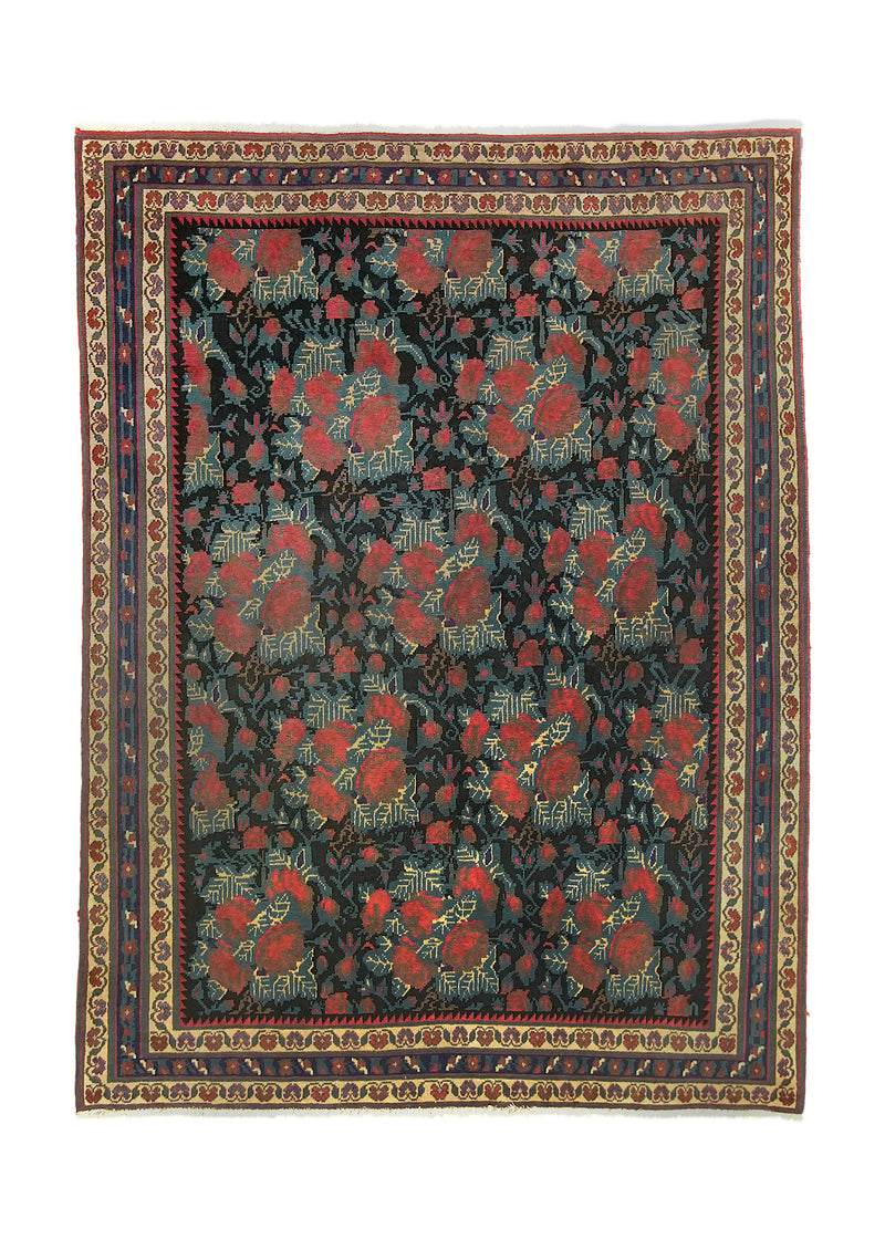 A23883 Persian Rug Azerbaijan Handmade Area Tribal 5'7'' x 7'7'' -6x8- Blue Red Floral Design.jpg