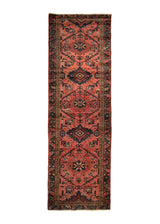 A23905 Persian Rug Hamadan Handmade Runner Tribal 3'5'' x 9'11'' -3x10- Red Geometric Design.jpg