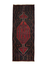 A23920 Persian Rug Azerbaijan Handmade Runner Tribal 3'5'' x 8'7'' -3x9- Red Black Geometric Design.jpg